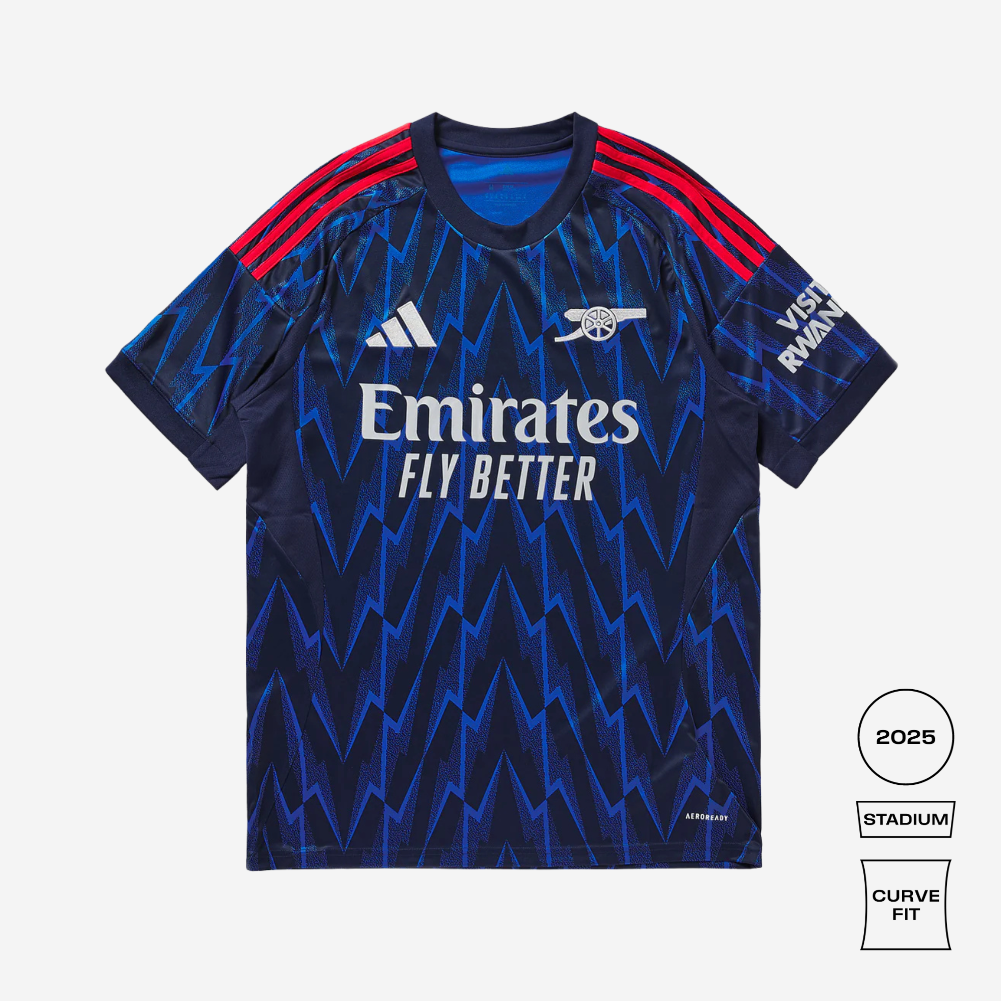 Arsenal 2025/26 Curved Fit Away Stadium Jersey