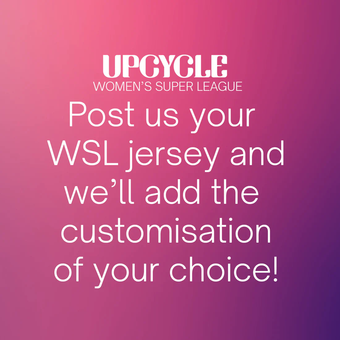 Upcycle your Kids WSL Jersey