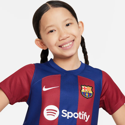 Barcelona Home 23/24 Younger Kids' Nike Dri-FIT 3-Piece Kit