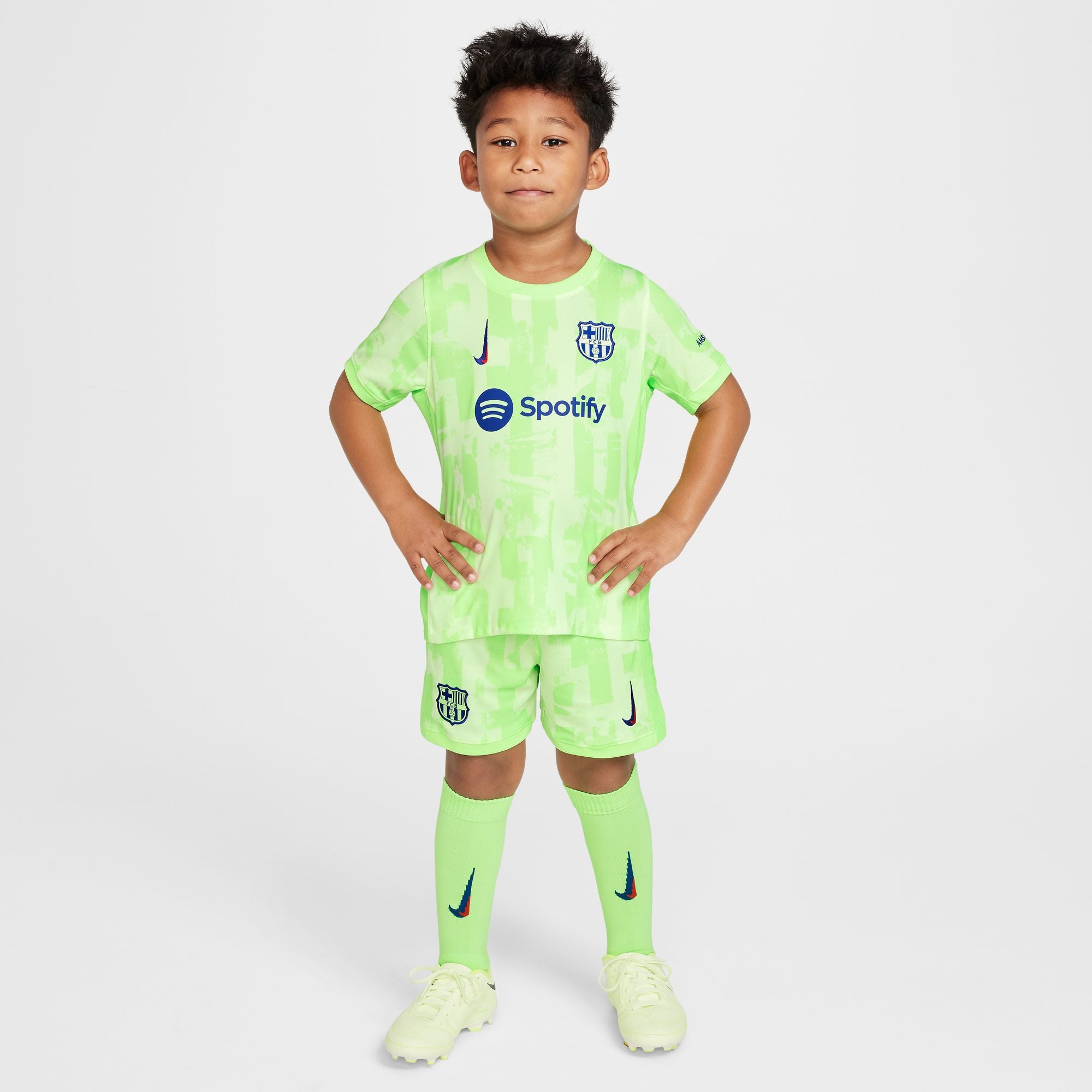 FC Barcelona 2024/25 Stadium Third Little Kids' Nike Soccer Replica Three-Piece Kit