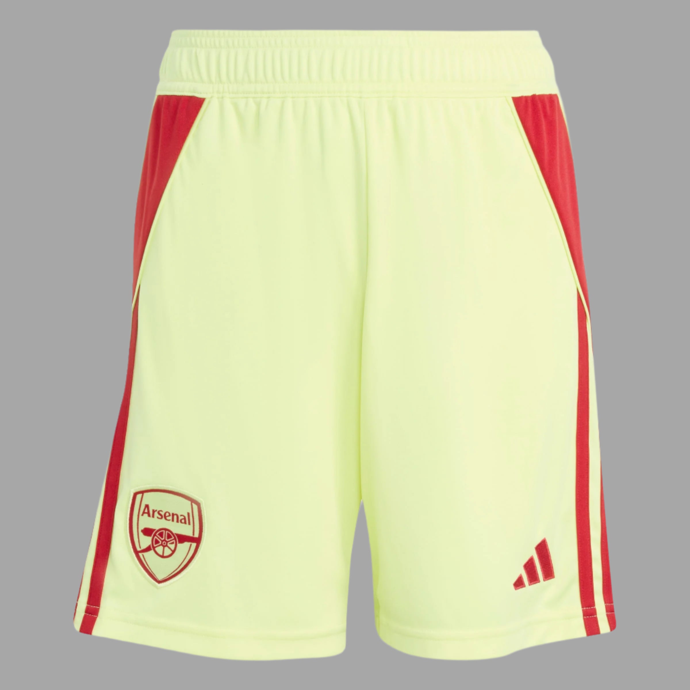 Arsenal Yellow Goalkeeper Shorts Kids Front of Pair of Shorts