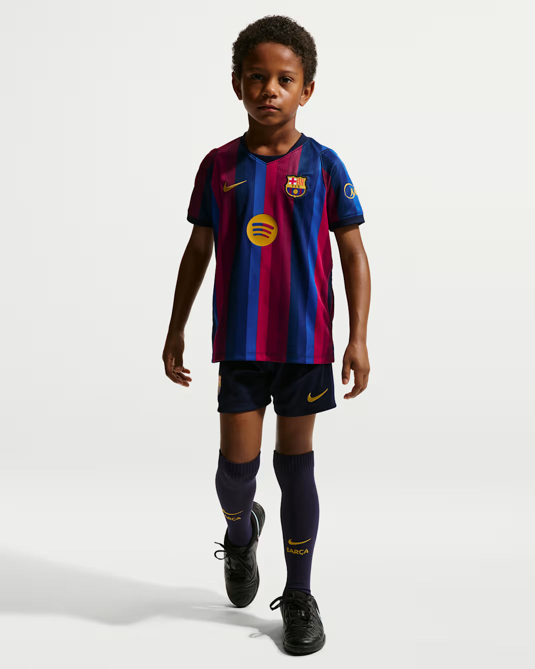 FC Barcelona 2026 Stadium Home Little Kids' Nike Soccer Replica 3-Piece Kit