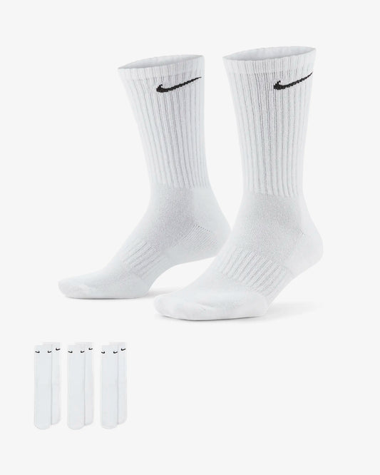 Nike Everyday Cushioned White Training Crew Socks (3 Pairs)